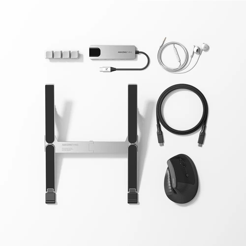 Amazingthing 5'i 1 Arada Laptop Aksesuar Kiti, 100W USB-C Kablo ve Hub