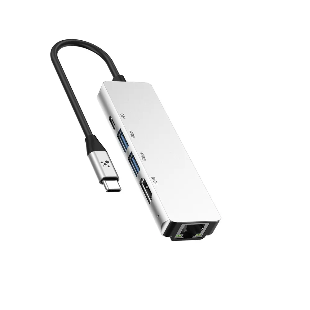 Amazingthing Thunder Pro Type-C 5'i 1 Arada Hub, 4K 60Hz HDMI ve Gigabit Ethernet