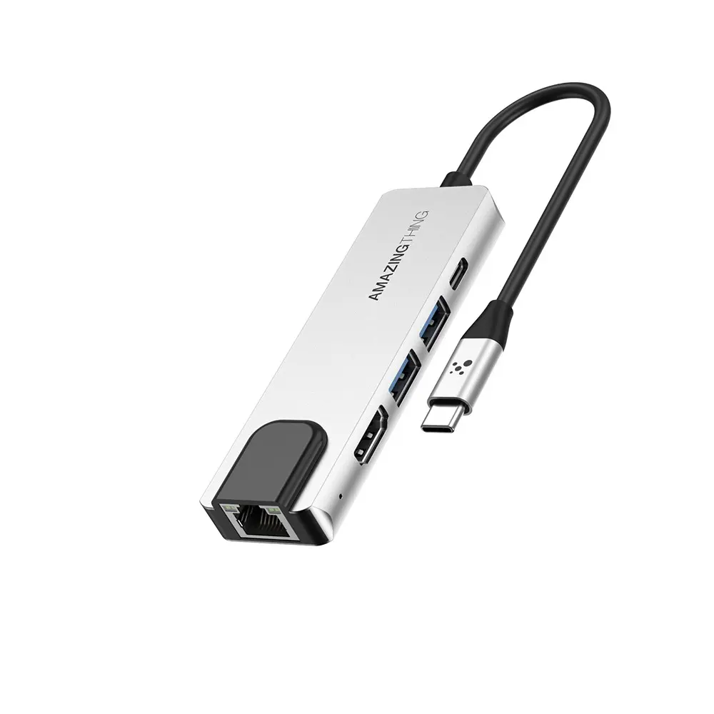 Amazingthing Thunder Pro Type-C 5'i 1 Arada Hub, 4K 60Hz HDMI ve Gigabit Ethernet