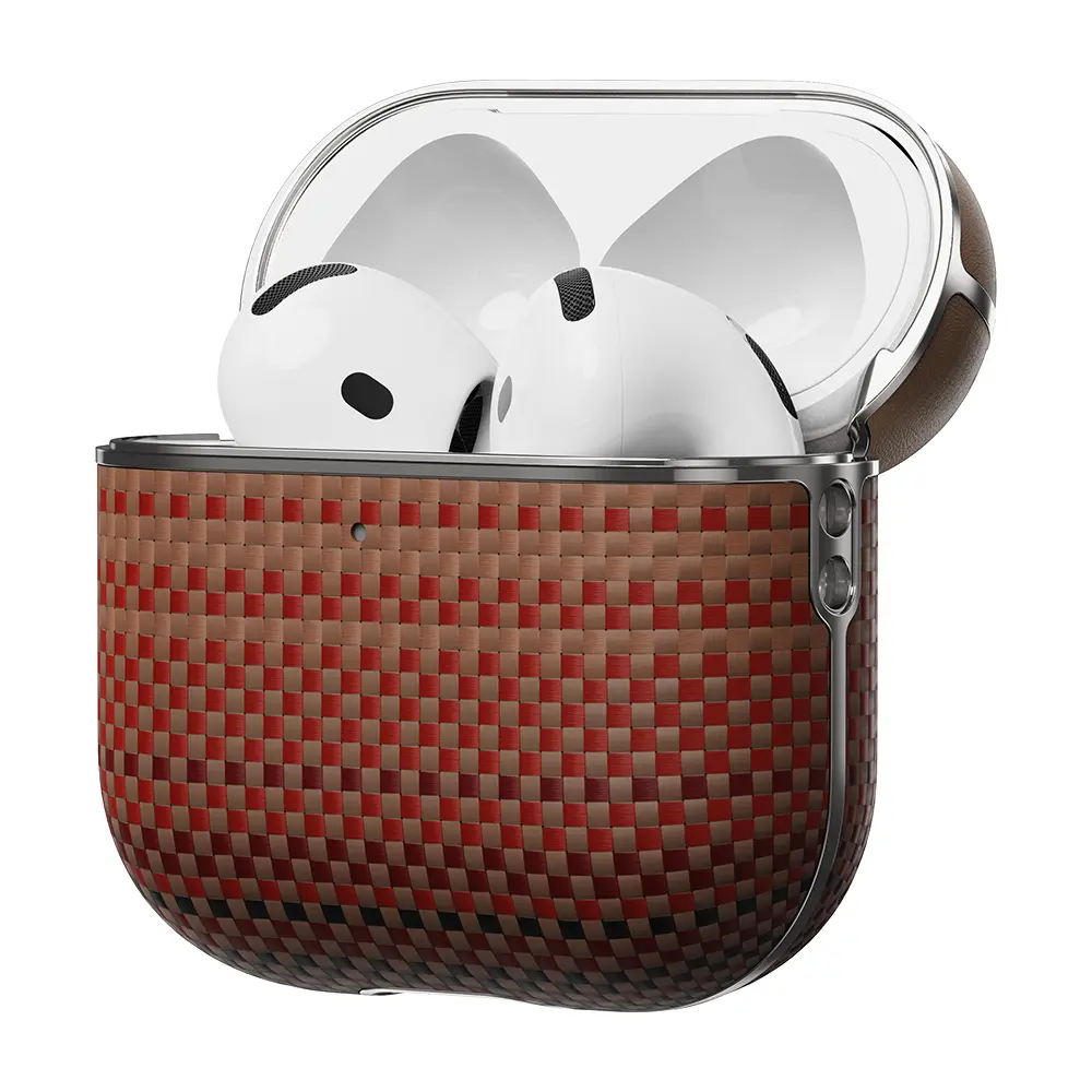AirPods 4 Uyumlu Aramid Fiber Kılıf - Pitaka Tactile Woven Sunset-Moonrise