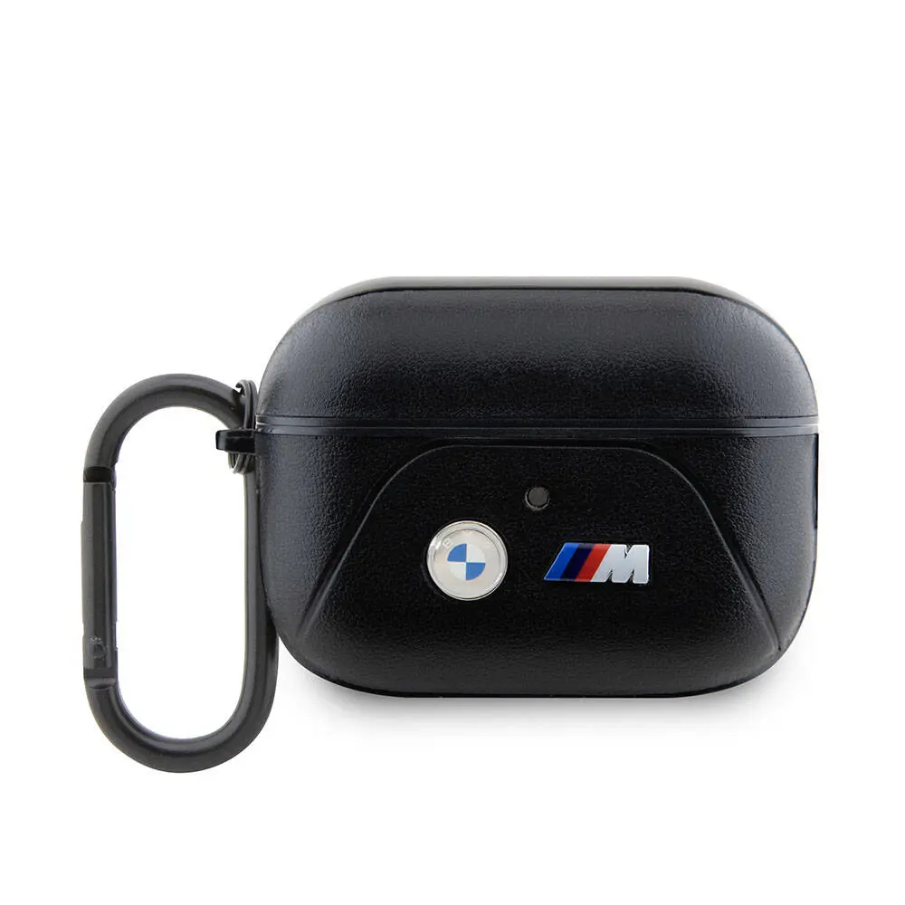 AirPods Pro 2 Uyumlu BMW Lisanslı PU Deri Kılıf, Çift Metal Logo