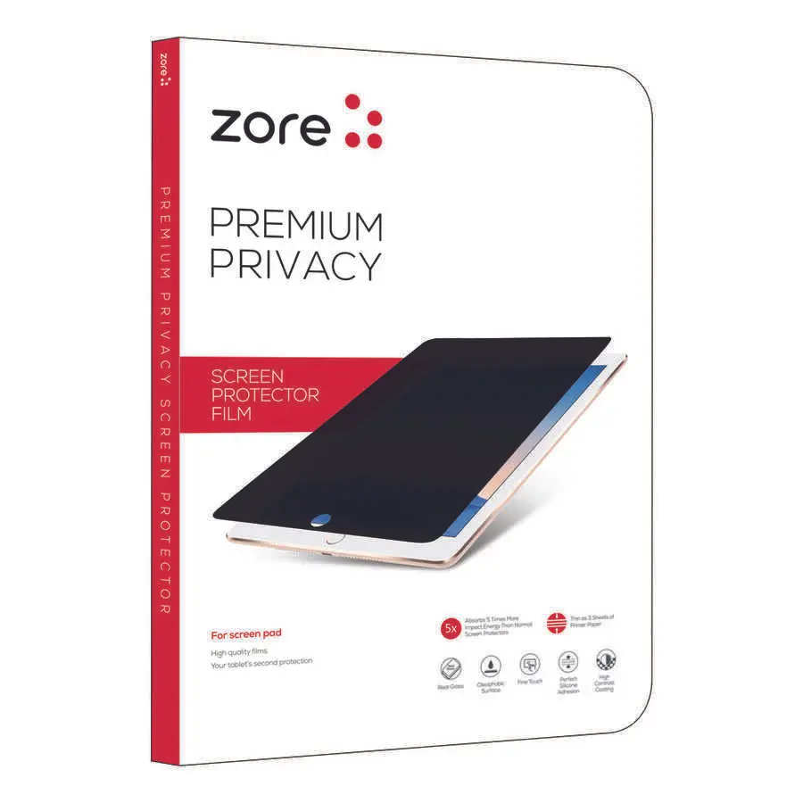 iPad 10.2" (9. Nesil) Gizlilik Temperli Cam Ekran Koruyucu - Zore Privacy