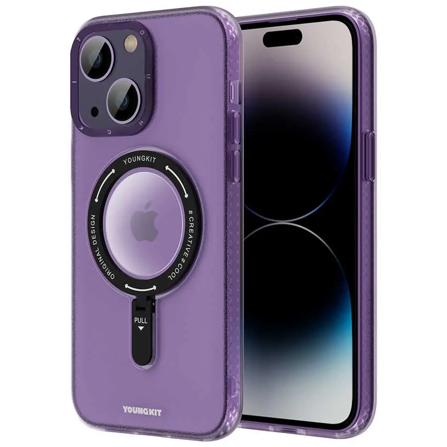 iPhone 14 MagSafe Uyumlu Şeffaf Kılıf - Youngkit Rock Serisi