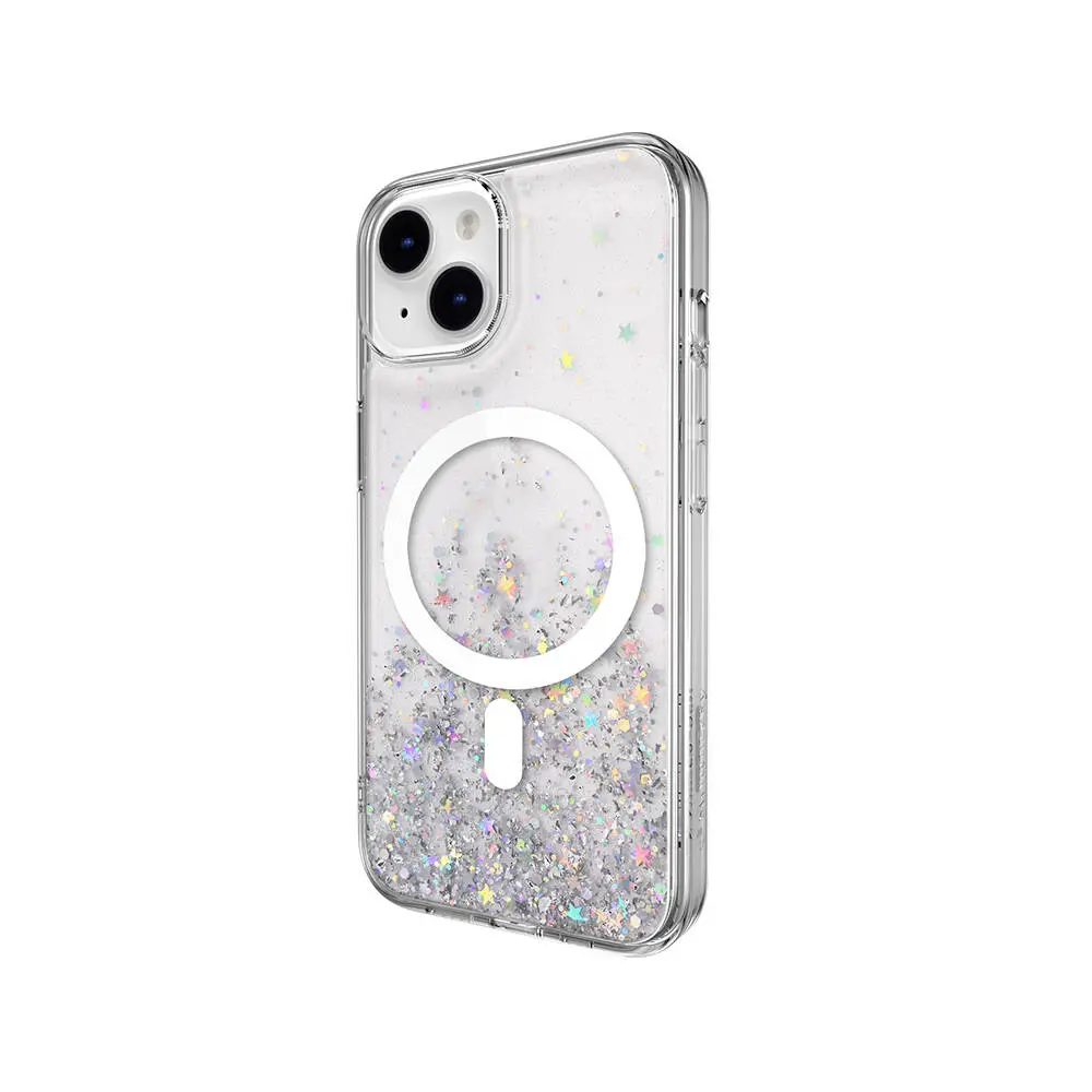 iPhone 14 MagSafe Uyumlu Şeffaf Simli Kılıf - Switcheasy Starfield-M