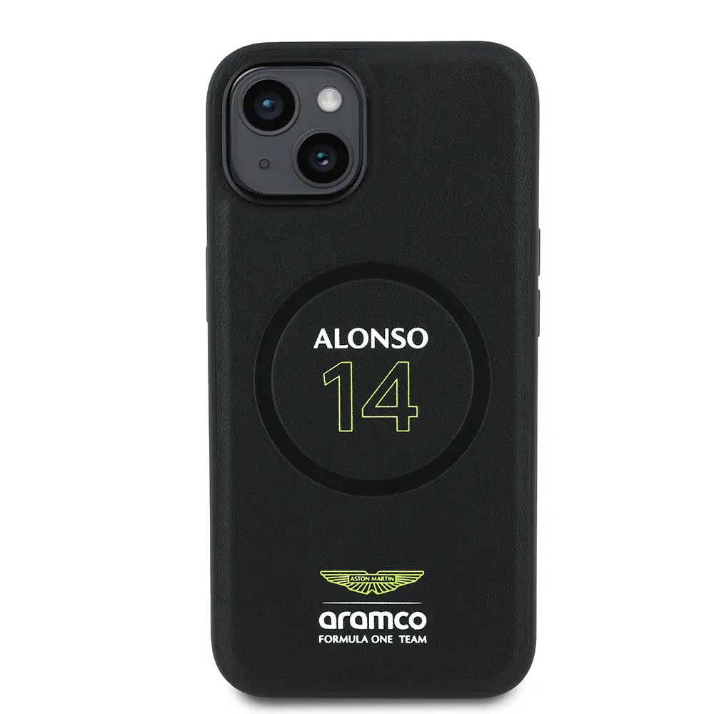 iPhone 14 MagSafe Uyumlu PU Deri Kılıf - Aston Martin Alonso