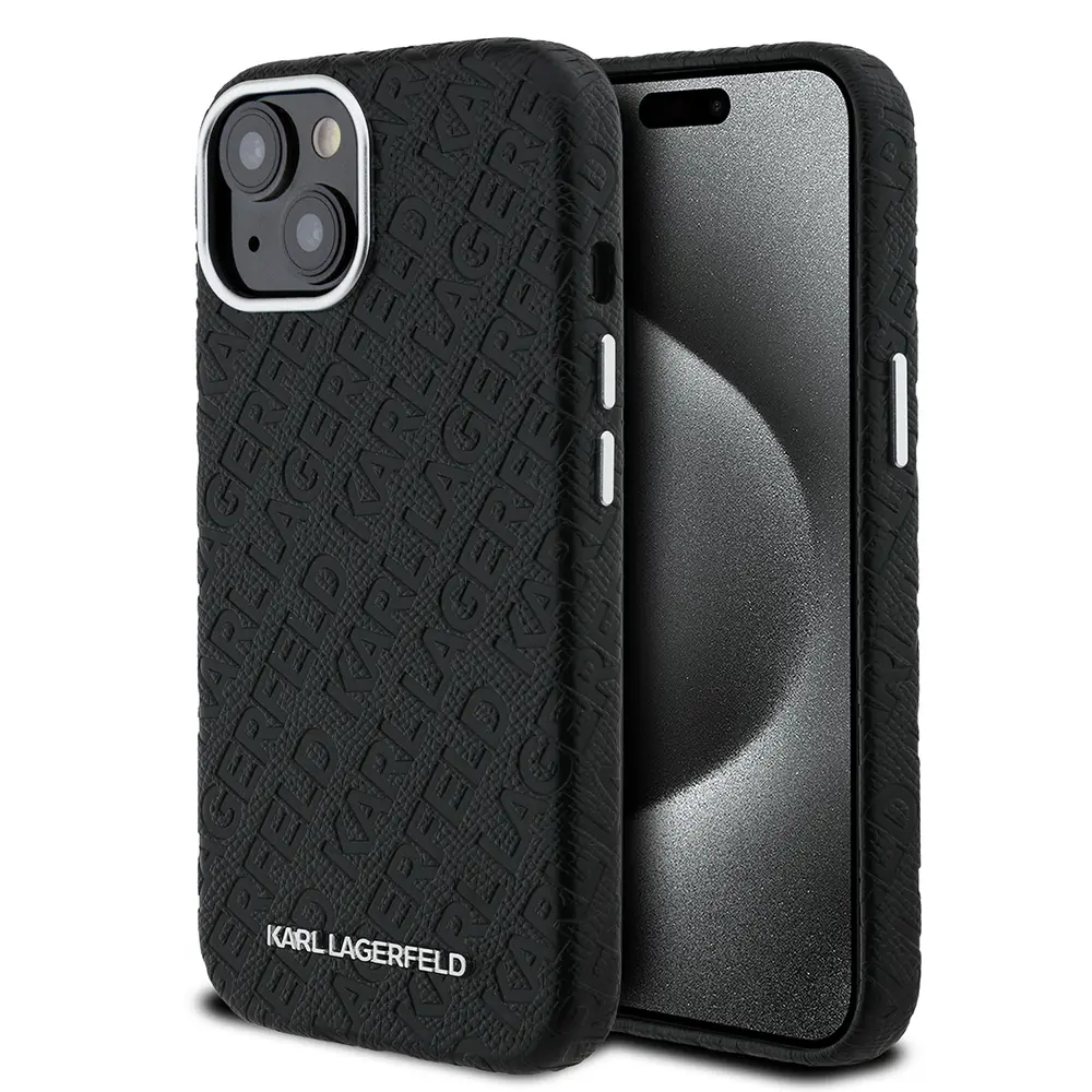 iPhone 14 PU Deri Kılıf, Metal Logo Detaylı - Karl Lagerfeld