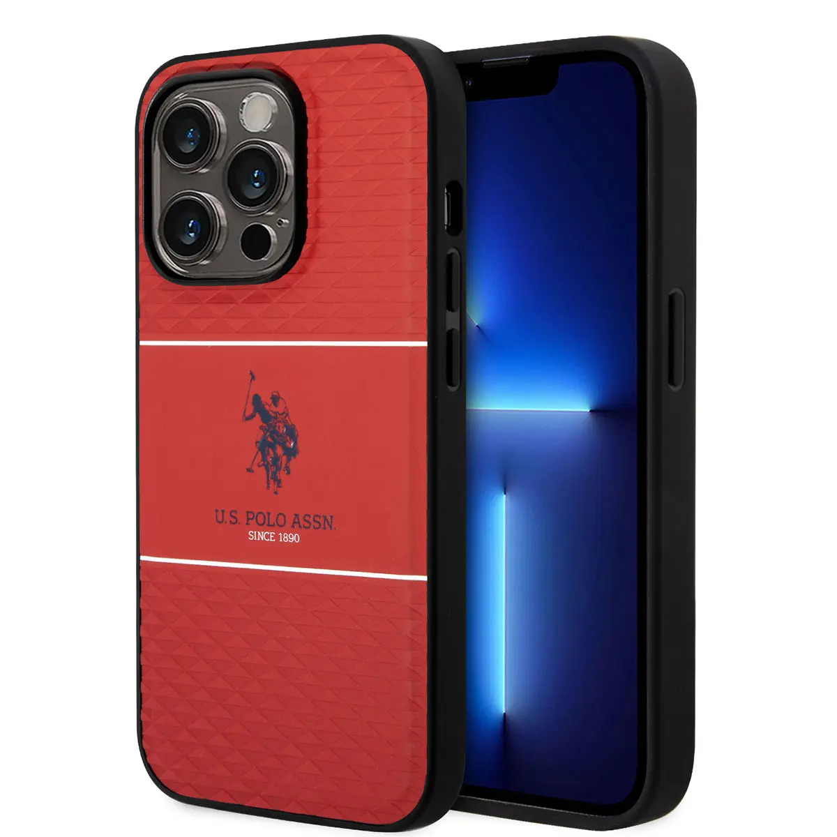 iPhone 14 Pro Deri Şeritli Logo Tasarımlı Kılıf - U.S. Polo Assn.