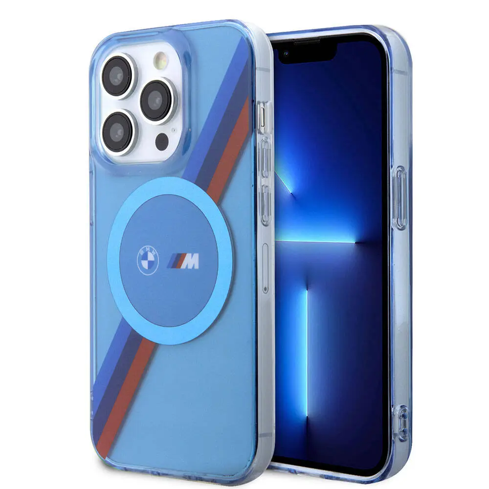 iPhone 14 Pro MagSafe Uyumlu Şeffaf Kılıf - BMW M Tricolor