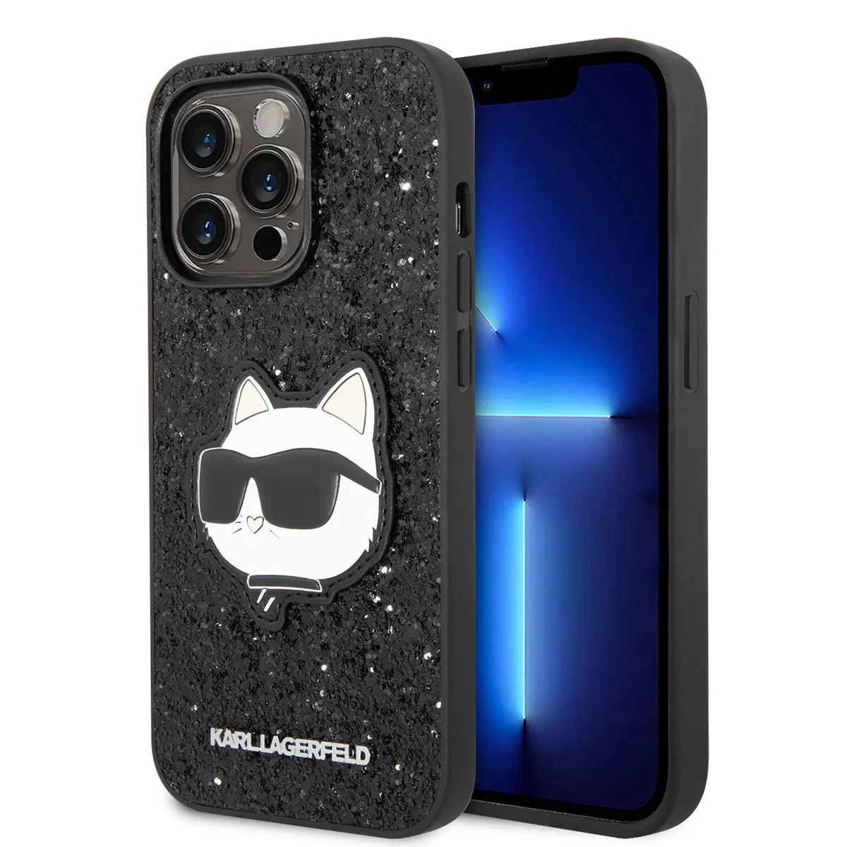 iPhone 14 Pro Parlak Taşlı Choupette Dizayn Kılıf - Karl Lagerfeld