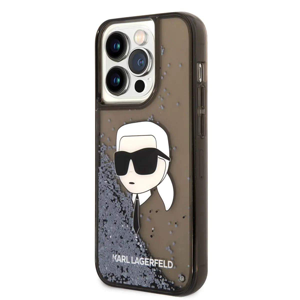 iPhone 14 Pro Sıvılı Simli Karl Head Desenli Kılıf - Karl Lagerfeld