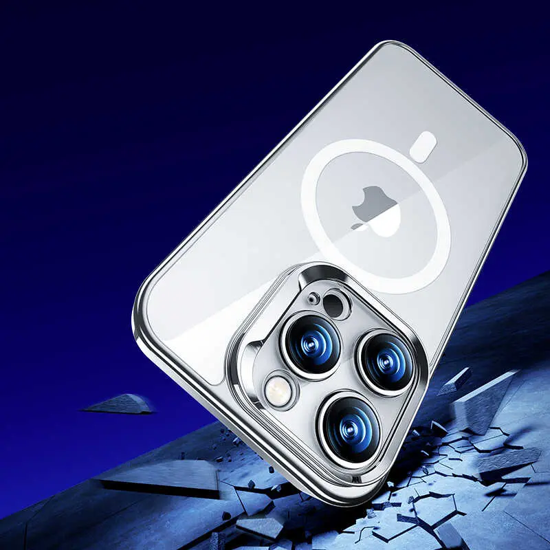 iPhone 14 Pro MagSafe Uyumlu Cam Yüzeyli Kılıf - Benks Electroplated