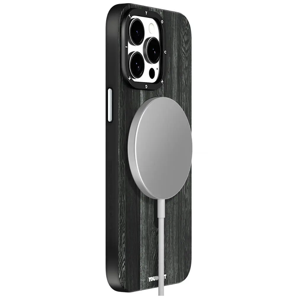 iPhone 14 Pro MagSafe Uyumlu Sararmaya Dayanıklı Kılıf - Youngkit Wood Forest