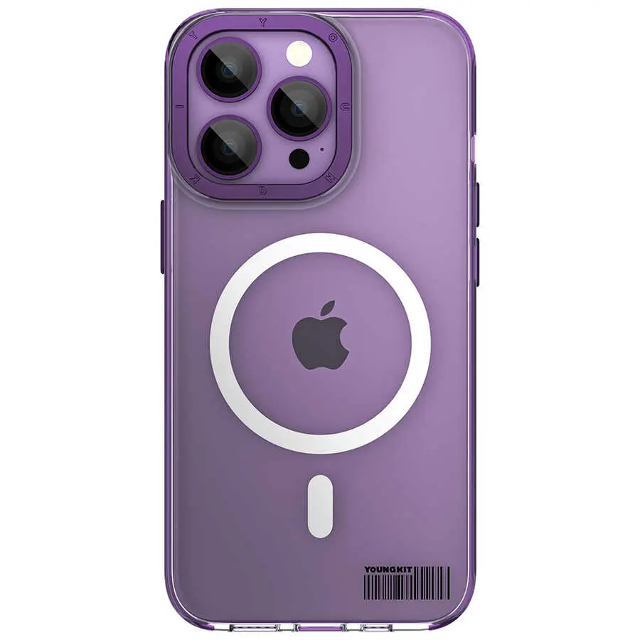iPhone 14 Pro MagSafe Uyumlu Şeffaf Kılıf - Youngkit Coloured Glaze