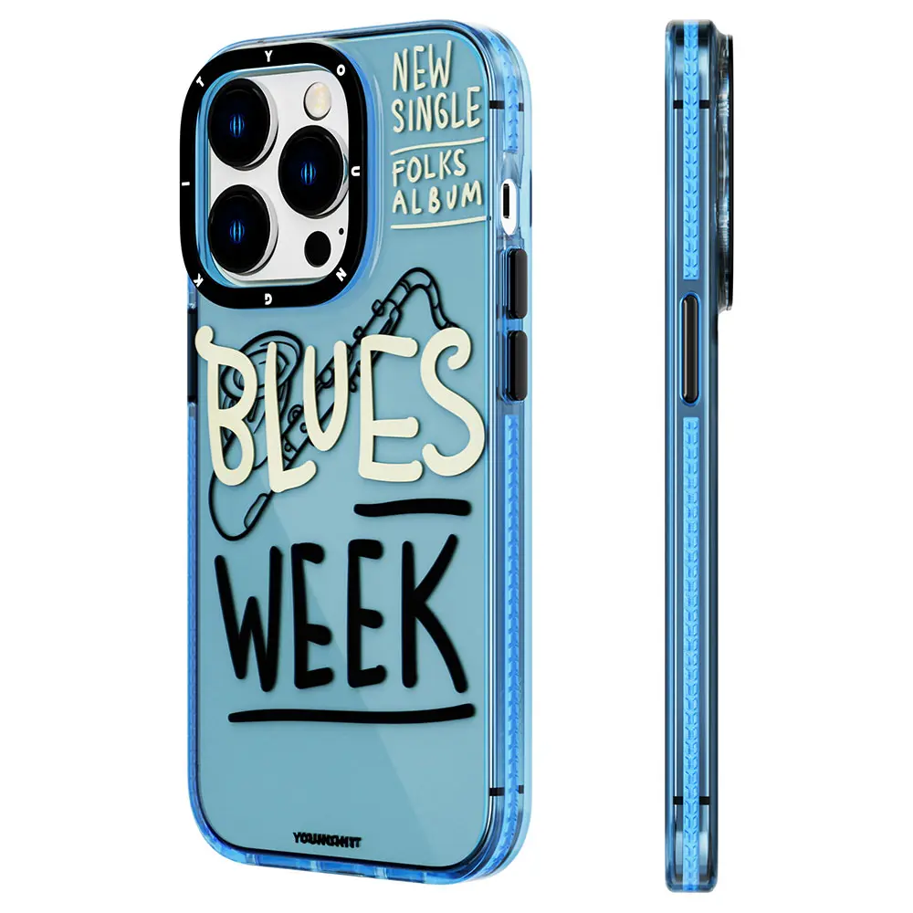 iPhone 14 Pro Şeffaf Yazı Temalı Kılıf - YoungKit Jazz Serisi