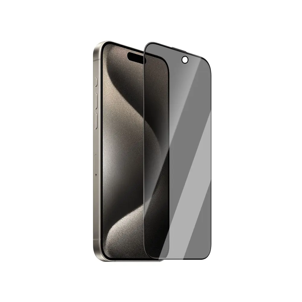iPhone 15 Gizlilik Filtreli 0.15mm Cam Ekran Koruyucu - CaseWorld Privacy