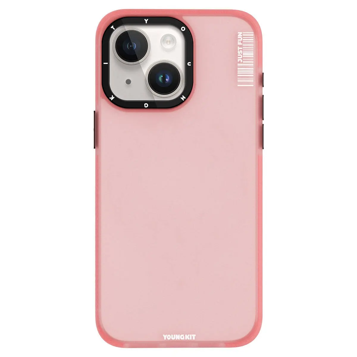 iPhone 15 Buzlu Mat Şeffaf Kılıf - Youngkit Colored Sand