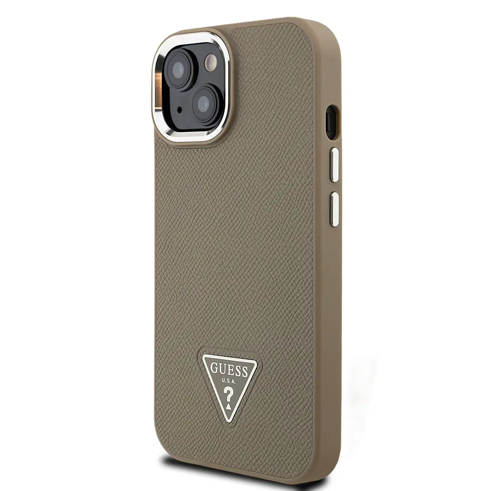 iPhone 15 MagSafe Uyumlu Grained Triangle Kılıf - Guess