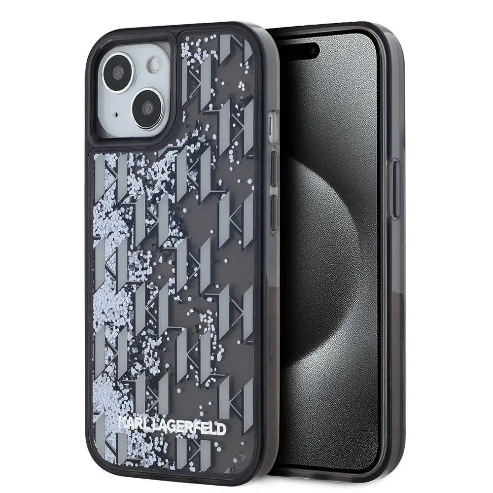 iPhone 15 Simli KL Yazılı Monogram Gradient Kılıf - Karl Lagerfeld