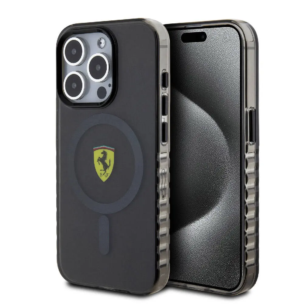 iPhone 15 Pro MagSafe Uyumlu Ferrari Lisanslı Kılıf - Tırtıklı Kenar