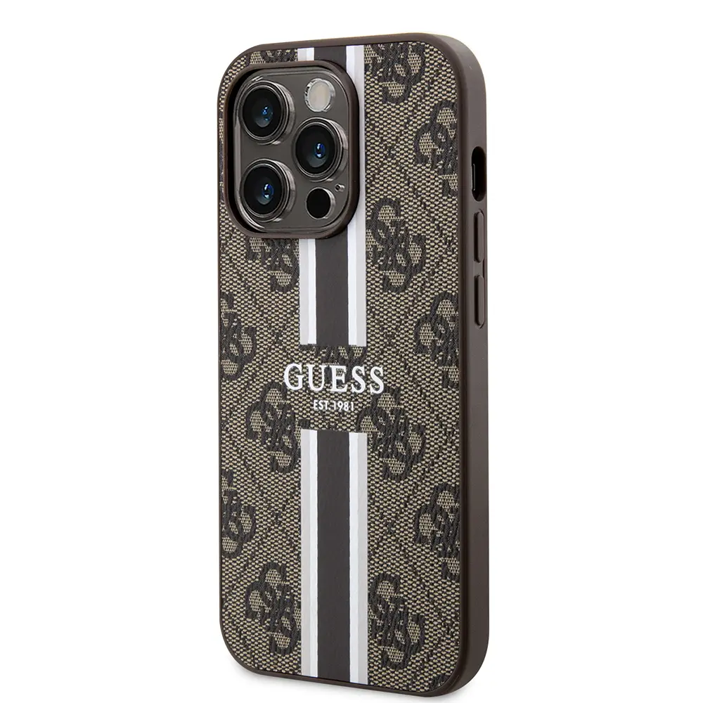 iPhone 15 Pro MagSafe Uyumlu 4G Şerit Tasarımlı Kılıf - Guess