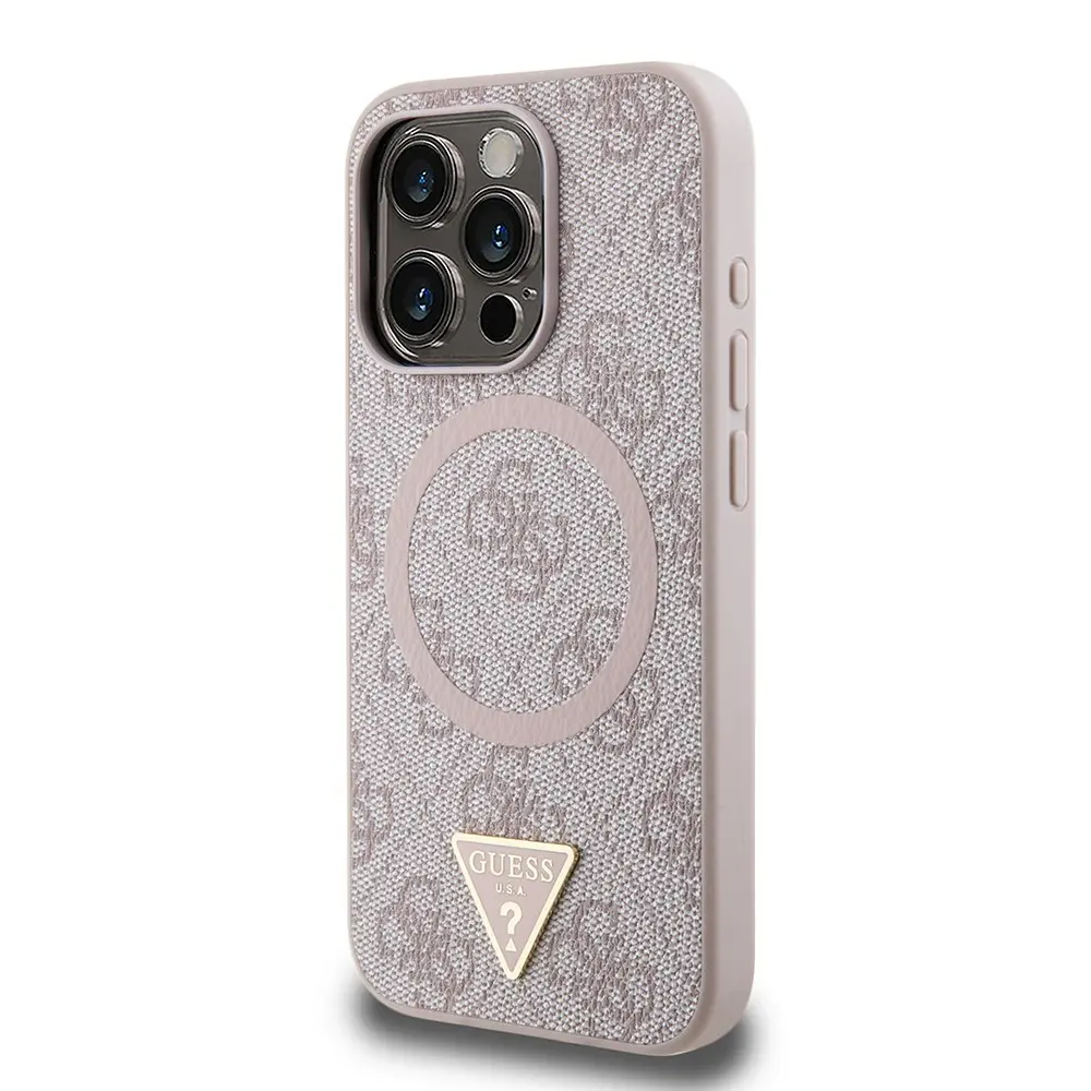 iPhone 15 Pro MagSafe Uyumlu Kılıf - Guess 4G Üçgen Logo