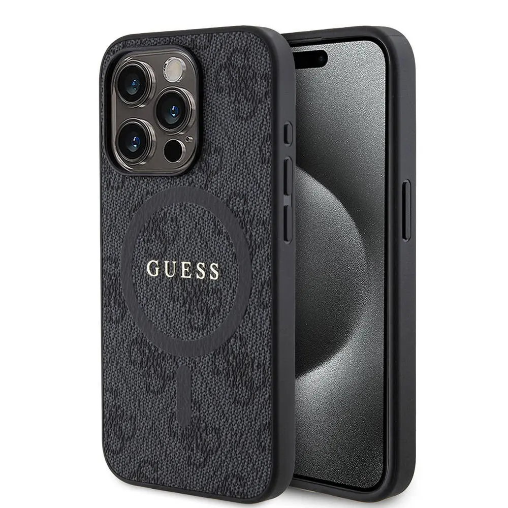 iPhone 15 Pro MagSafe Uyumlu PU Kılıf, 4G Desenli - Guess