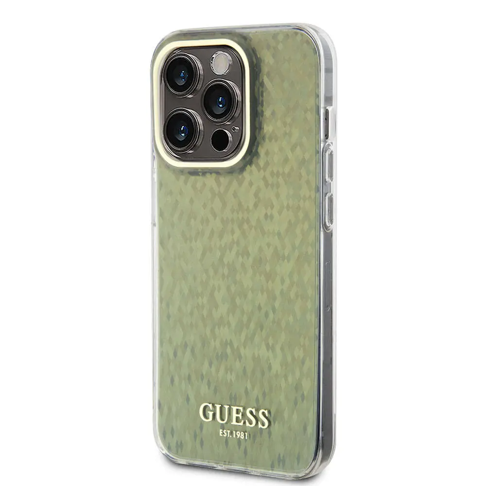 iPhone 15 Pro Guess Lisanslı Mirror Disco Yazı Logolu Kılıf