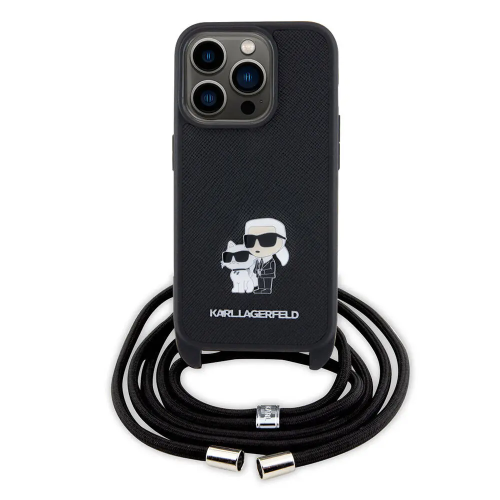 iPhone 15 Pro Askı İpli Kılıf, Metal Logo - Karl Lagerfeld K&C