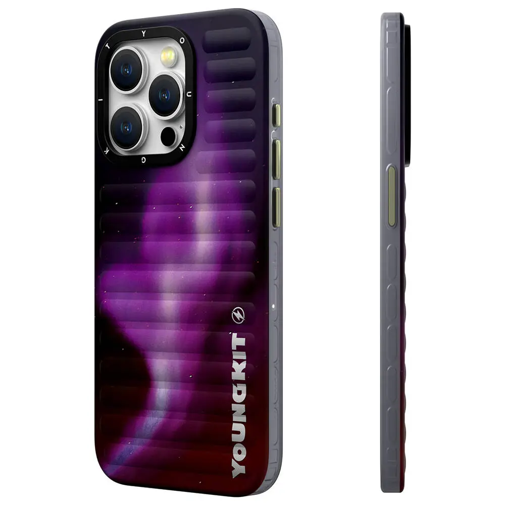 iPhone 15 Pro Kuzey Işıkları Desenli Kılıf - Youngkit Aurora