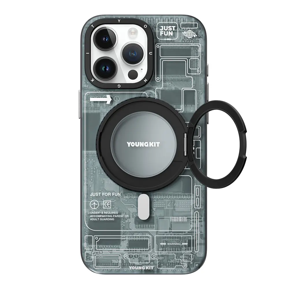 iPhone 15 Pro MagSafe Uyumlu 360° Standlı Kılıf - Youngkit Technology