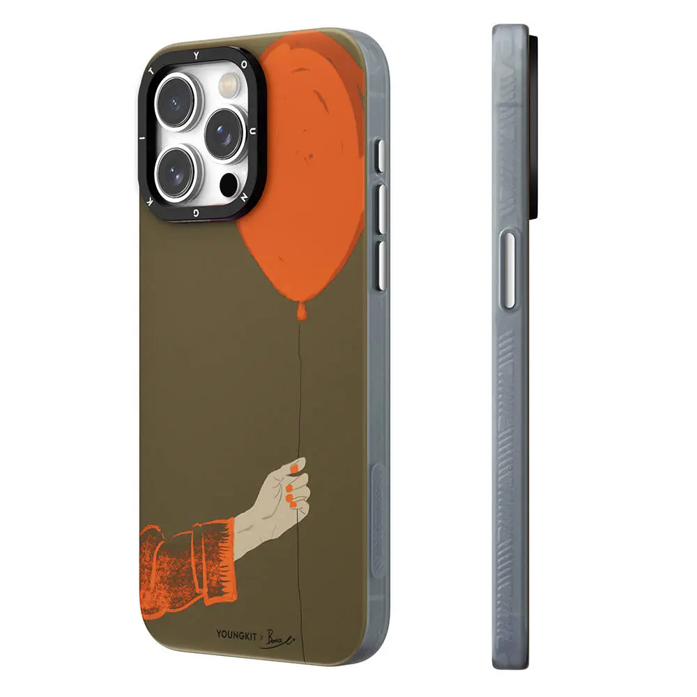 iPhone 15 Pro MagSafe Uyumlu Kılıf - Youngkit Orange Serisi Flying Balloon