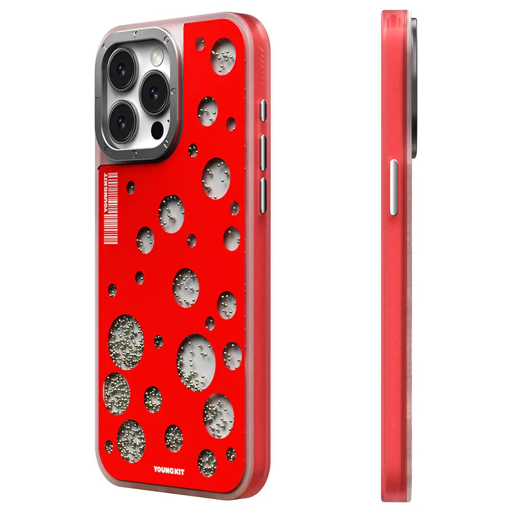 iPhone 15 Pro MagSafe Uyumlu Kılıf - Youngkit Quicksand Beads