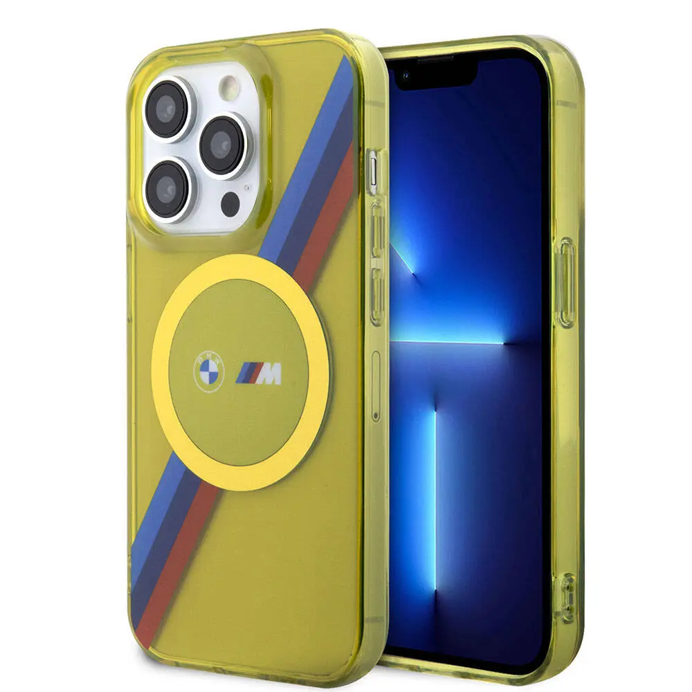 iPhone 15 Pro Max MagSafe Uyumlu Şeffaf Kılıf - BMW Tricolor Stripes
