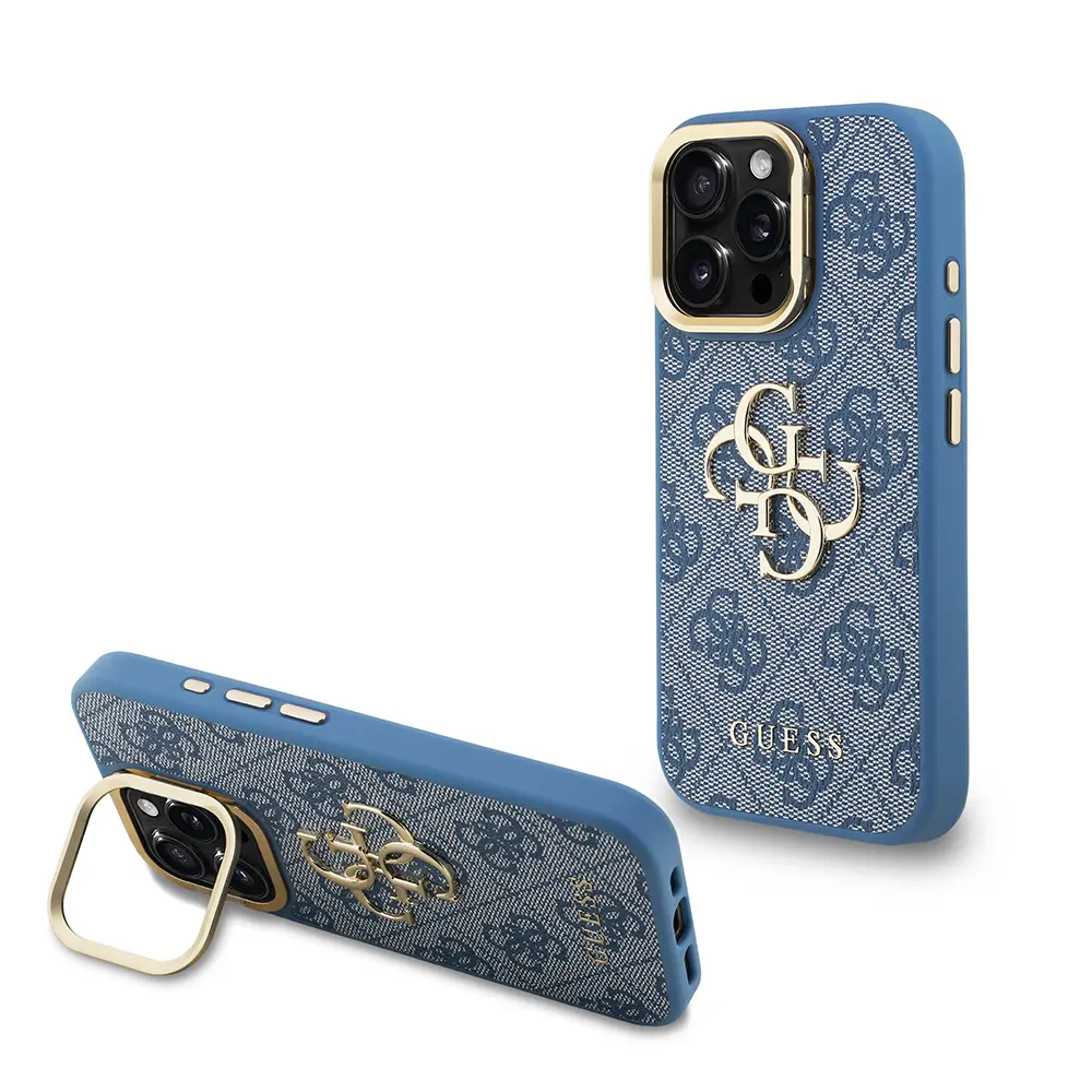 iPhone 15 Pro Max Kamera Standlı PU Deri Kılıf - Guess 4G