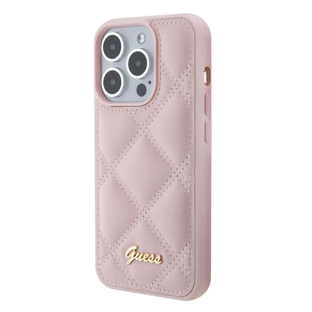 iPhone 15 Pro Max Kılıf, Lisanslı PU Deri Kapitone Kapak - Guess