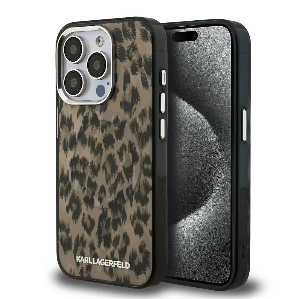 iPhone 15 Pro Max IML Leopar Baskılı Kılıf - Karl Lagerfeld