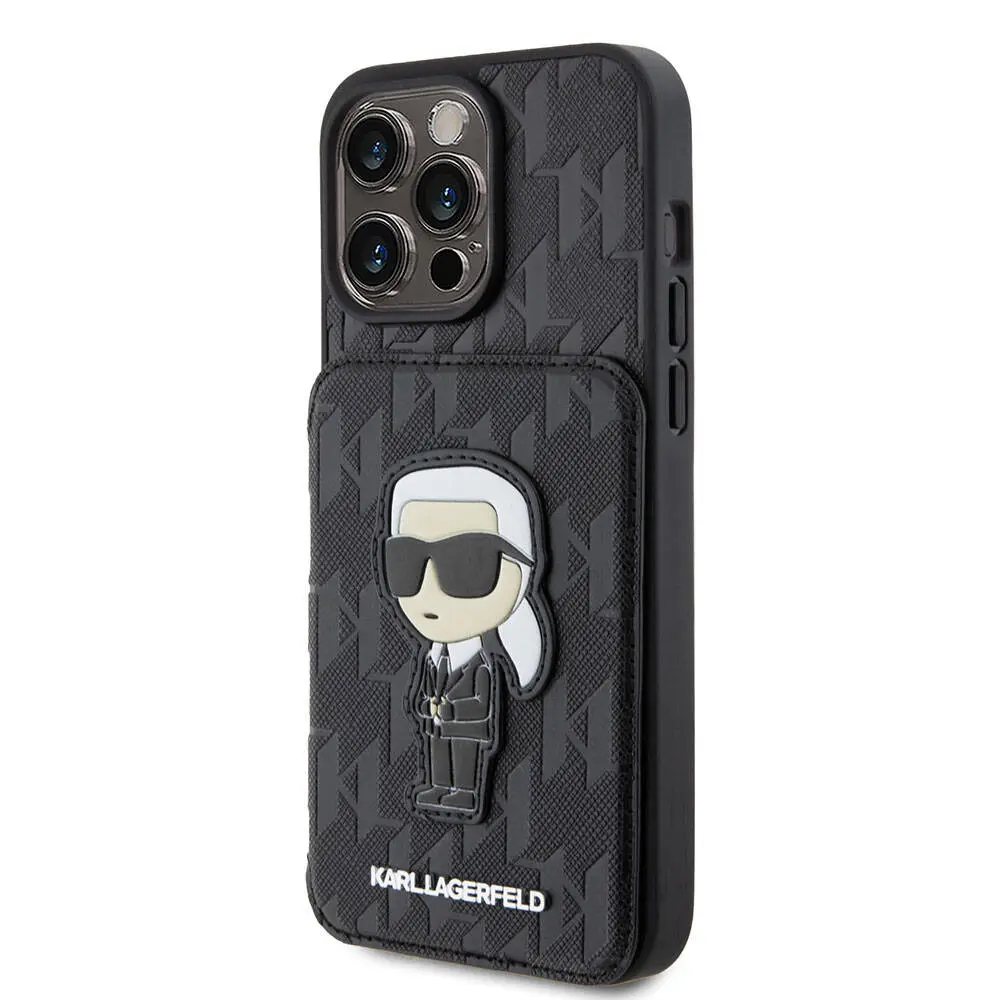 iPhone 15 Pro Max Standlı Kartlıklı Saffiano Kılıf - Karl Lagerfeld