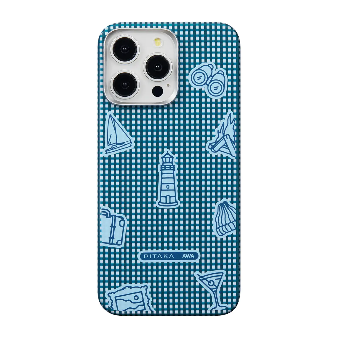 iPhone 15 Pro Max MagSafe Uyumlu Aramid Fiber Kılıf - Pitaka Ultra-Slim Classic Ocean