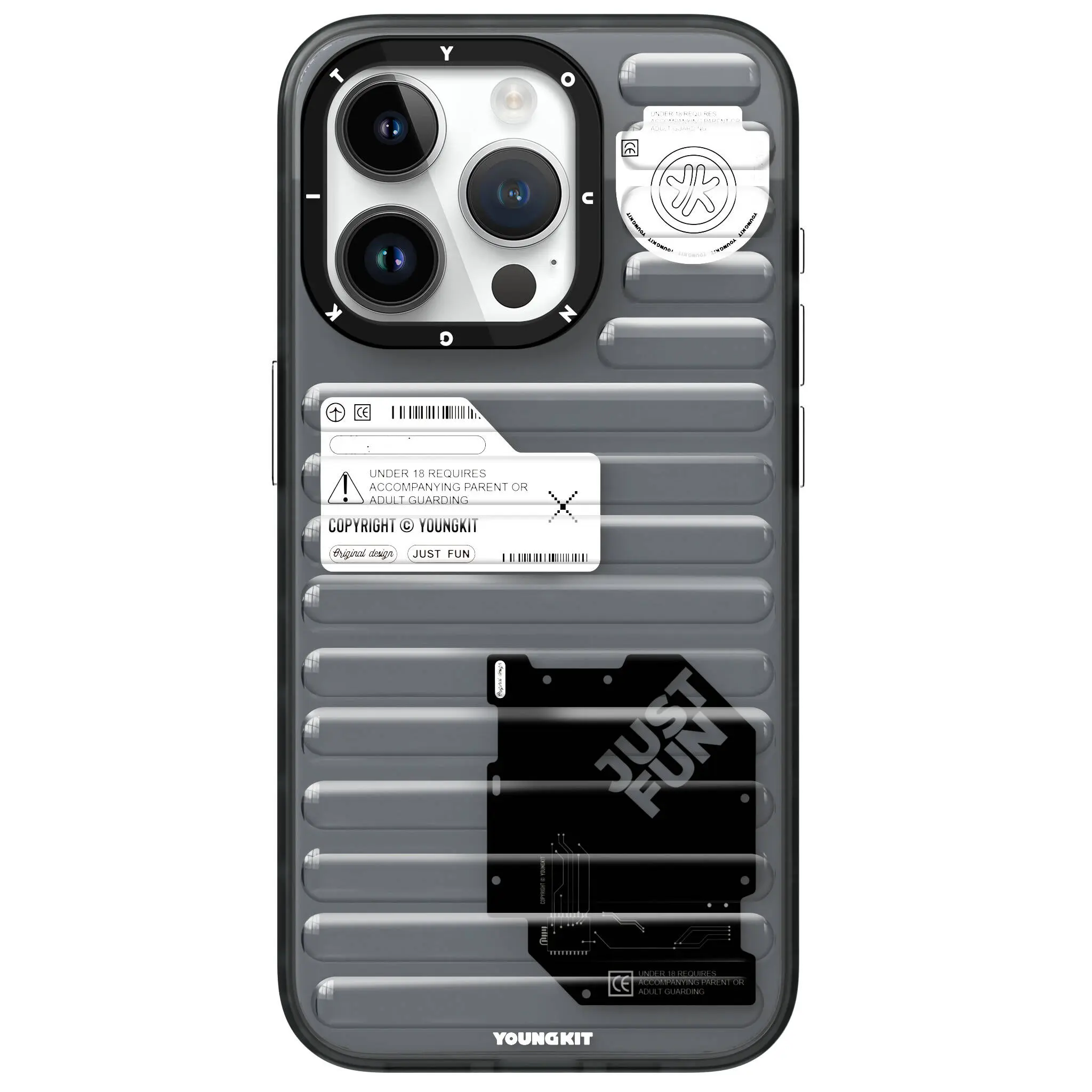 iPhone 15 Pro Max Şeffaf Renkli Kılıf - YoungKit Fluorite Serisi