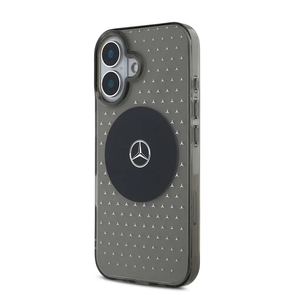 iPhone 16 MagSafe Uyumlu Şeffaf Kılıf - Mercedes Benz Yıldız Desenli