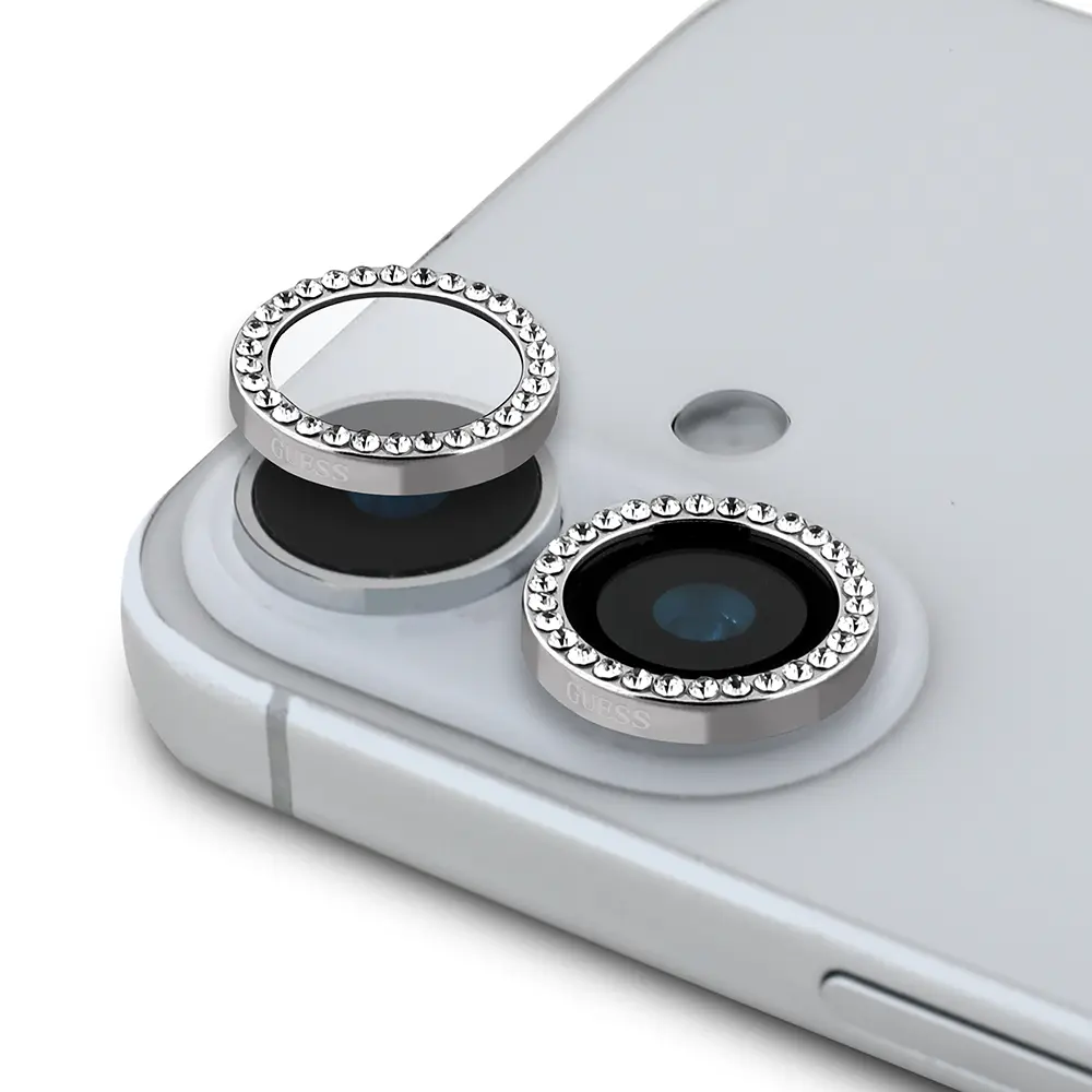 iPhone 16 Plus Rhinestone Taşlı Kamera Lens Koruyucu - Guess