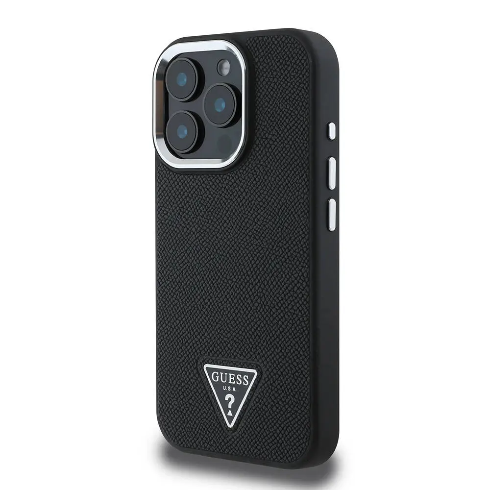 iPhone 16 Pro MagSafe Uyumlu Grained Triangle Kılıf - Guess