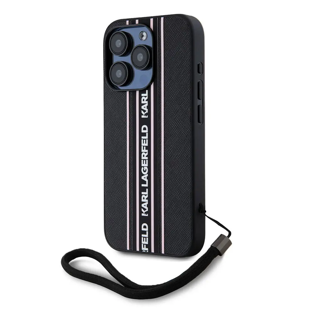 iPhone 16 Pro Askılı Saffiano Kılıf - Karl Lagerfeld Athleisure