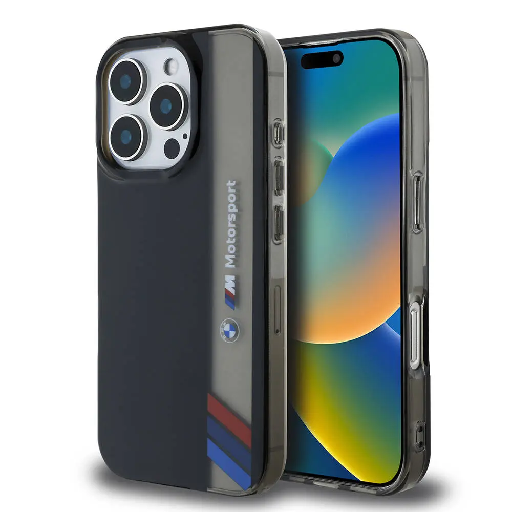 iPhone 16 Pro Max Kılıf, BMW Lisanslı M Logolu Vertical Stripe - Siyah