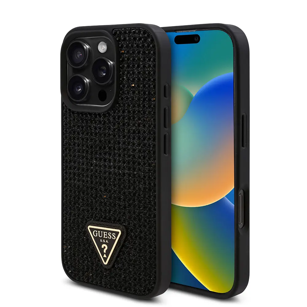 iPhone 16 Pro Max Taşlı Arka Yüzey Lisanslı Kılıf - Guess