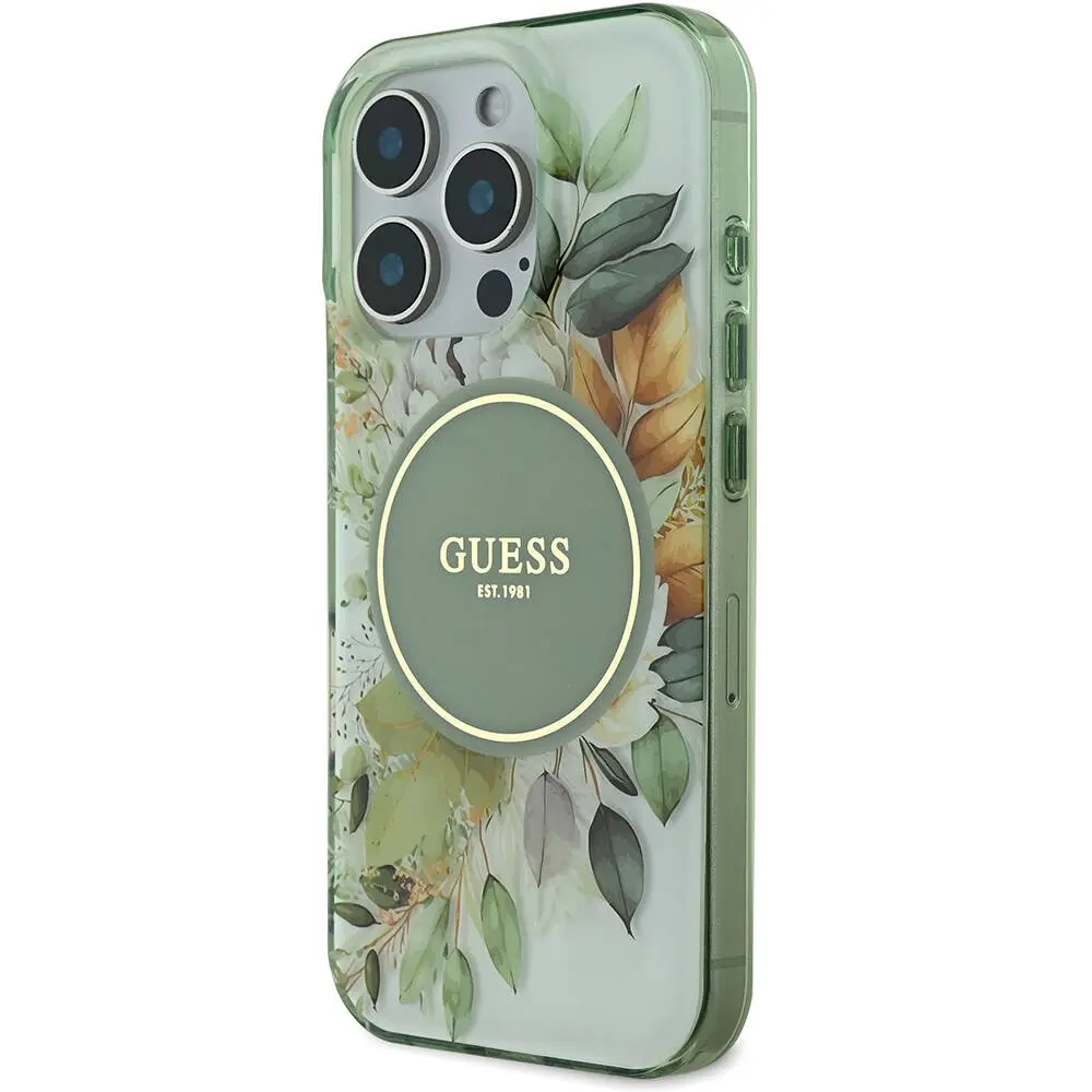 iPhone 16 Pro Max MagSafe Uyumlu Kılıf - Guess Flower Tonal Circle