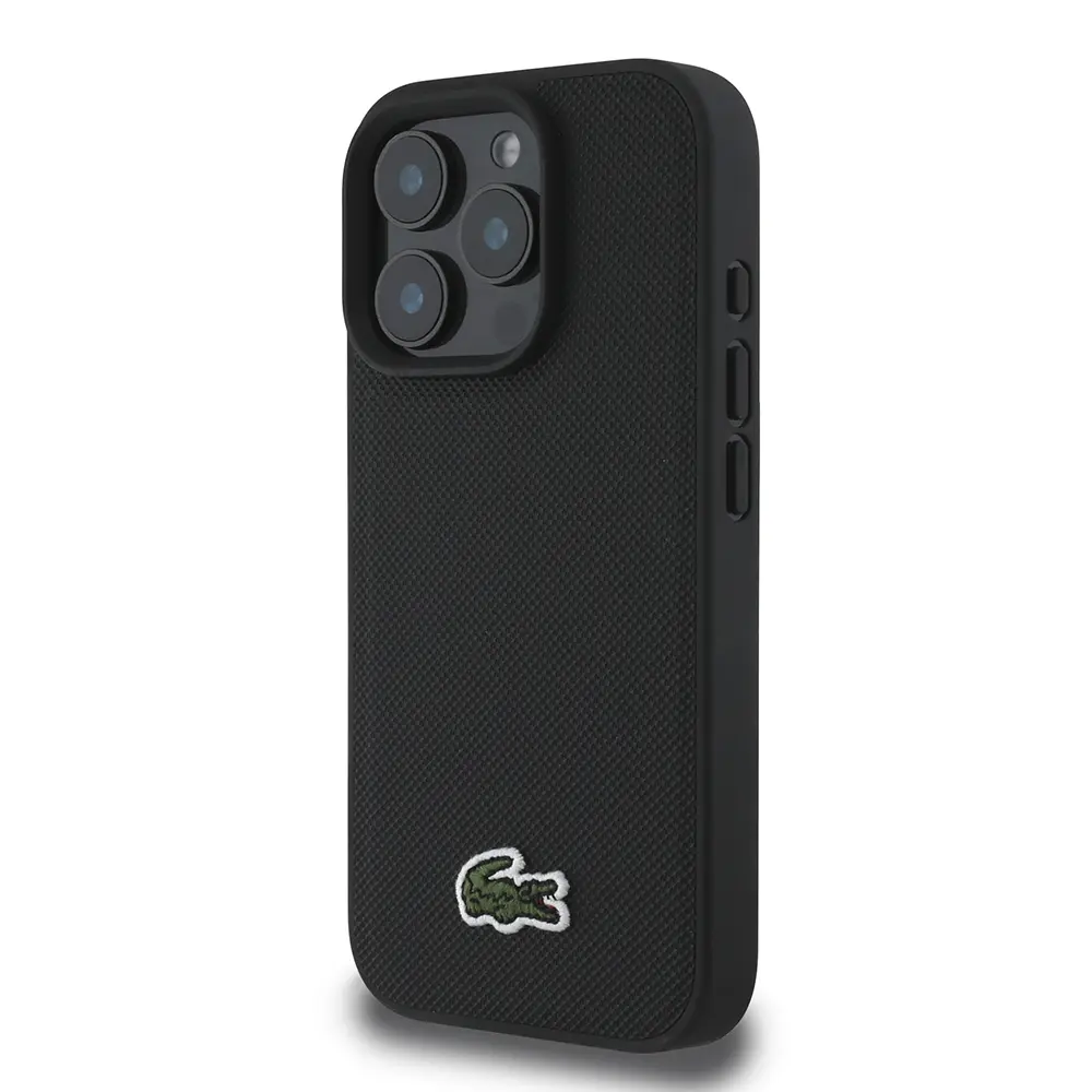 iPhone 16 Pro Max PU Pike Desenli Lisanslı Kılıf - Lacoste, Type-C Kablo Hediyeli