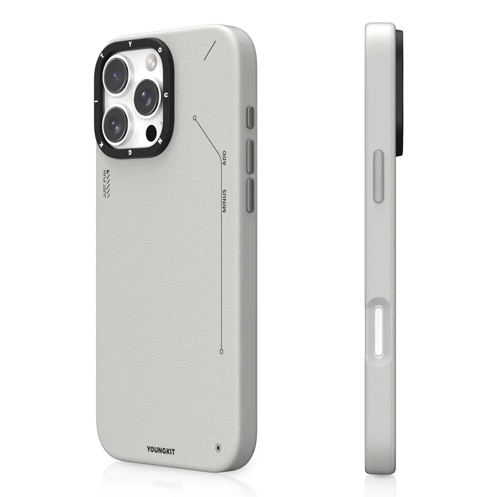 iPhone 16 Pro Max MagSafe Uyumlu Mat Deri Desenli Kılıf - Youngkit Tech Fashion