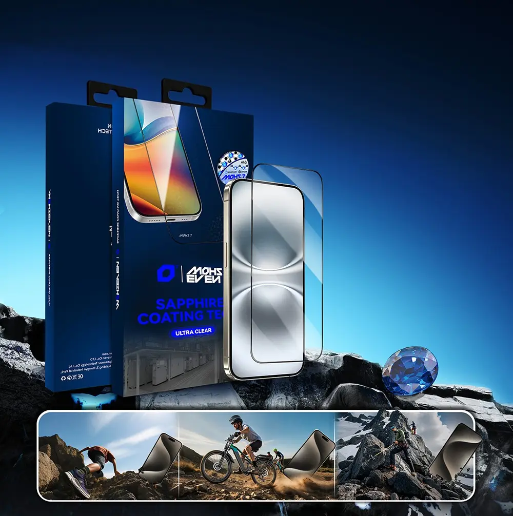 iPhone 16 Pro Max Temperli Cam Ekran Koruyucu - Mohseven Pure Safir Coating