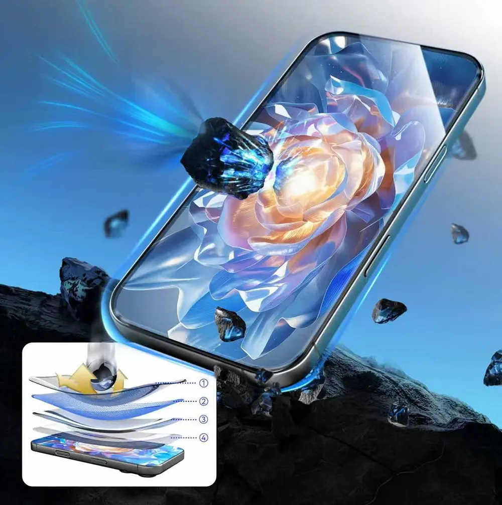 iPhone 16 Pro Max Temperli Cam Ekran Koruyucu - Mohseven Pure Safir Coating